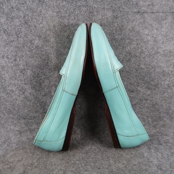 Enzo Angiolini Shoes Womens 8 Loafers Slip On Leather Blue Retro Classic Vintage - Picture 9 of 13